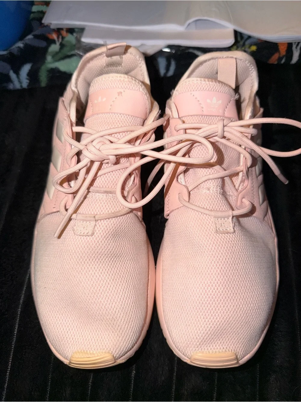 adidas Women’s Light Pink Athletic Sneakers with Signature Stripes